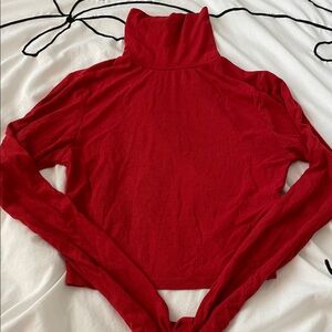 Active USA Red Long Sleeve Turtleneck